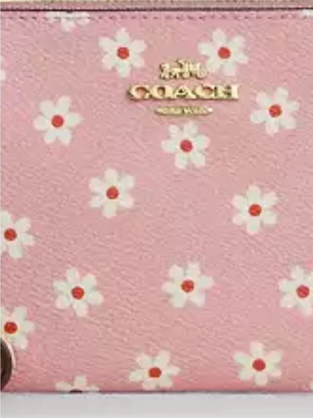 Coach Pink Floral Daisy Compact Wallet